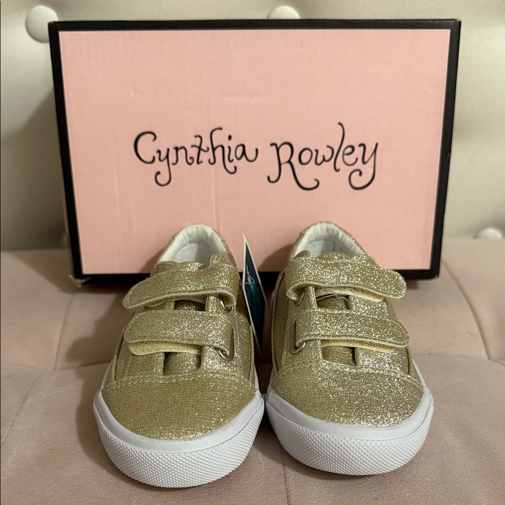 Cynthia Rowley Glittery Gold Kids Sneakers